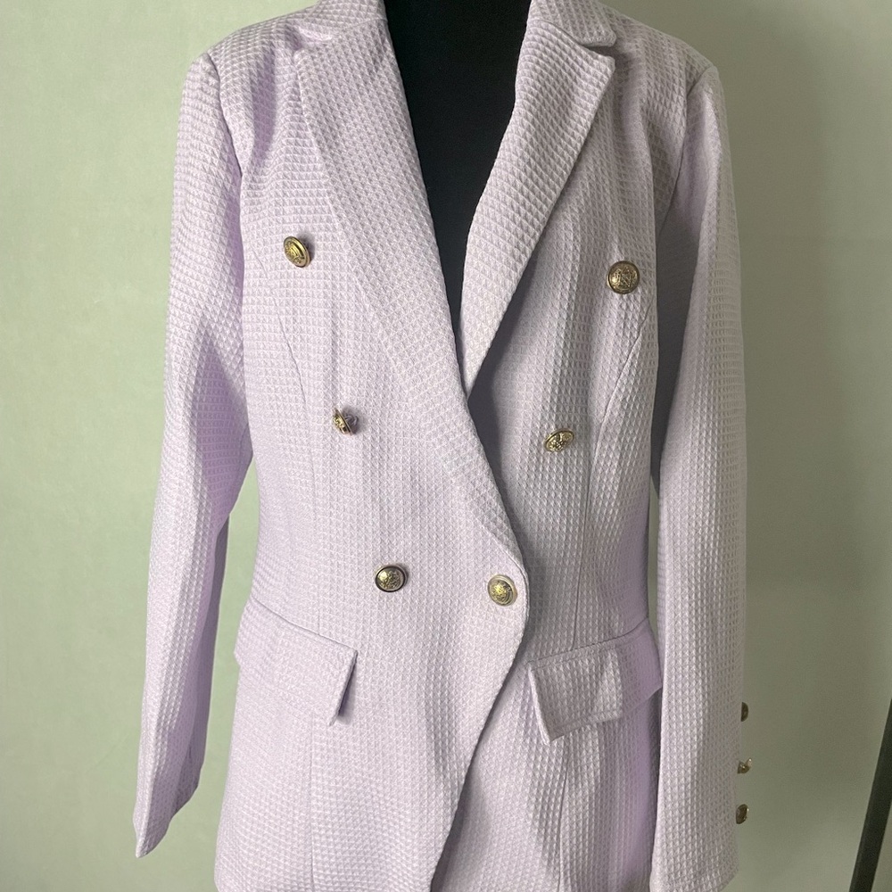Lavender lined blazer . Never used size XL size 10-12